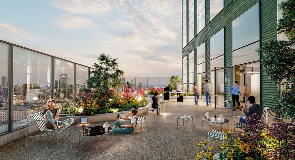 Espacio comunitario con vistas a Puerto Madero en Huergo 475